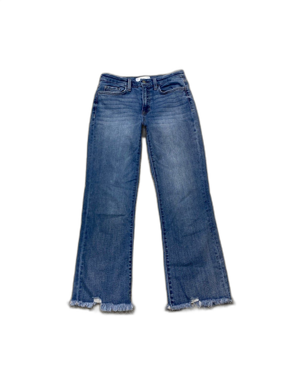 Vervet 90s High-Rise Ankle Flare Lightly Distressed Raw fray Hem 28